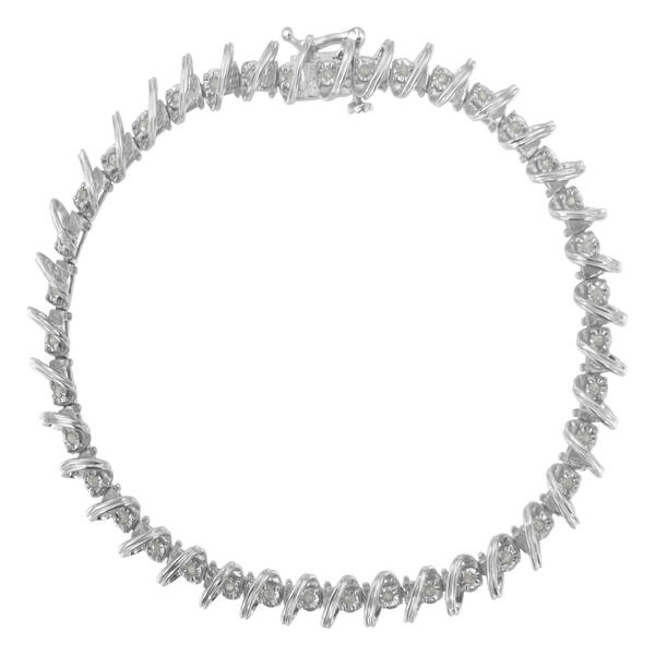 Diamond Classics&#40;tm&#41; 1/4kt. Sterling Silver Diamond Bracelet - image 