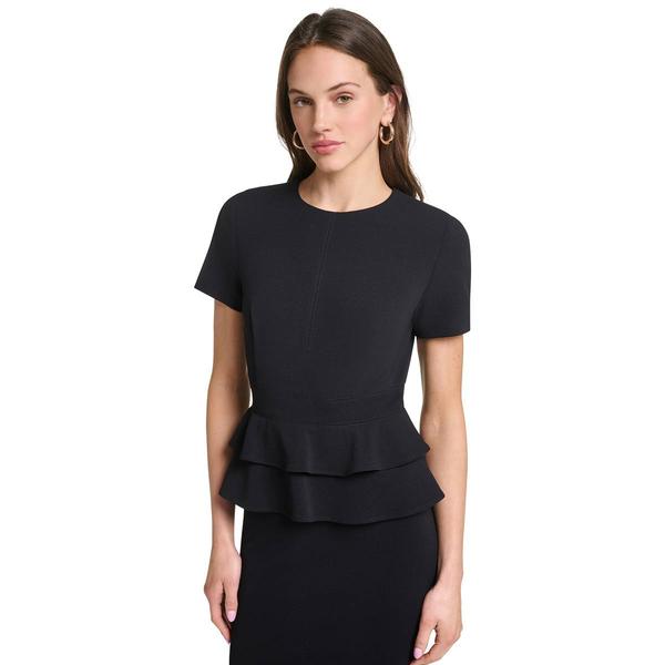 Womens Calvin Klein Short Sleeve Double Peplum Sheath Dress
