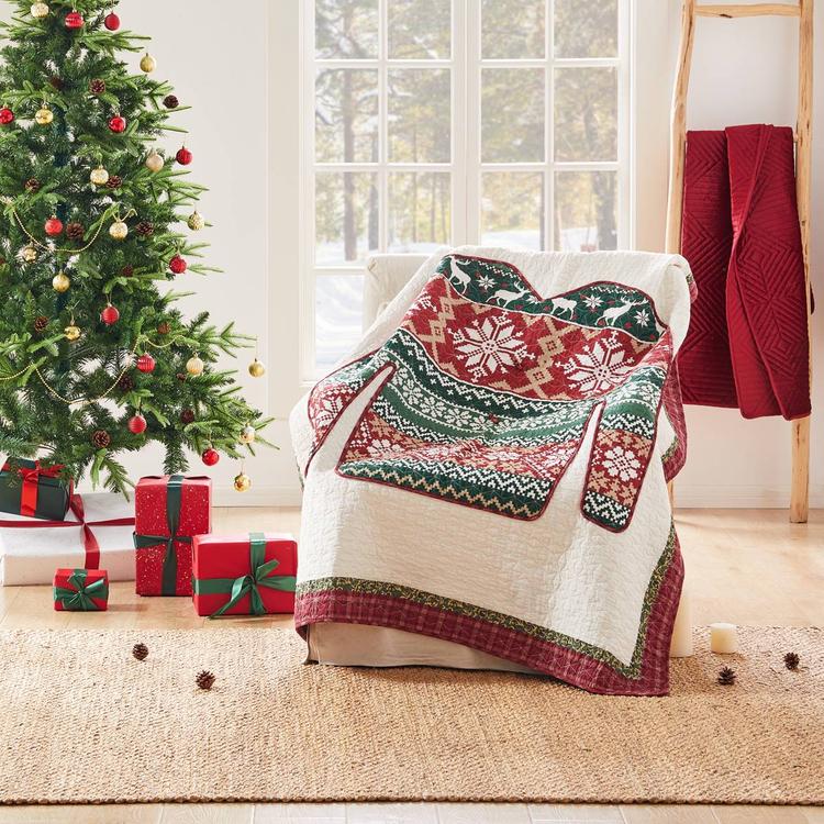 Greenland Home Fashions™ Ugly Sweater Patchwork Throw Blanket