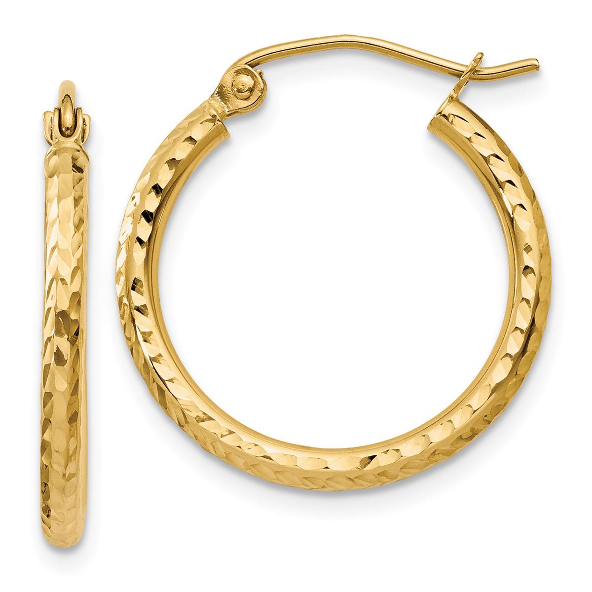 Gold Classics™ 14kt. Gold Diamond Cut 20mm Hoop Earrings