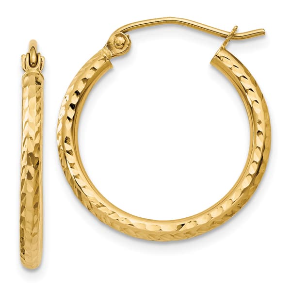 Gold Classics(tm) 14kt. Gold Diamond Cut 20mm Hoop Earrings - image 