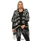 Plus Size White Mark Printed Aztec Poncho Cardigan - image 4