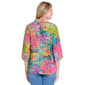 Plus Size Ali Miles 3/4 Sleeve Button Front Abstract Blouse - image 2