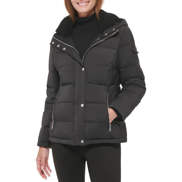 Womens Calvin Klein Down Filled Puffer Jacket With Sherpa Lining