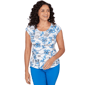 Petite Emaline Key Items Cap Sleeve Tropical Postcard Tee - image 1