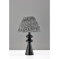 Adesso Dahlia Table Lamp with Pleated Navy/White Fabric Shade - image 2