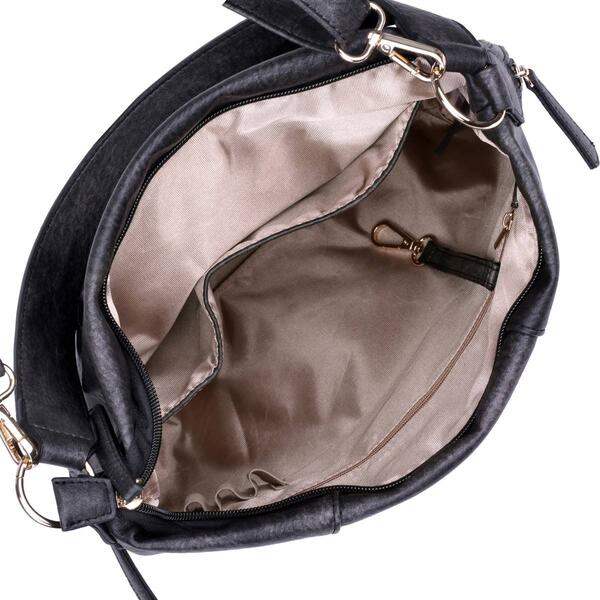 Julia Buxton Whip Stitch Vegan Leather Hobo Bag