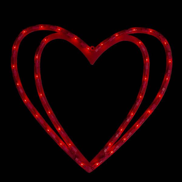 Northlight Seasonal 17in. Valentine''s Double Heart Window Decor - image 