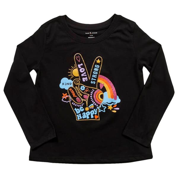 Girls &#40;7-16&#41; Tales & Stories Long Sleeve Peaceful Hand Tee - image 