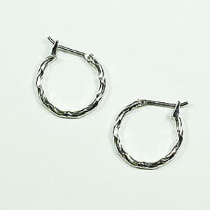Napier Silver Textured Pierced Hoop Earrings