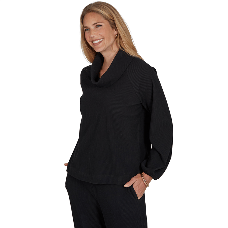 Womens Ruby Rd. Premium Rib Knit Long Sleeve Sweater