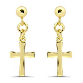 Designs by FMC Polished Cross Drop Post Earrings