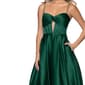 Juniors Blondie Nites Satin Corset Cutout A-Line Dress - image 3