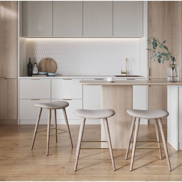 LumiSource Saddle Contemporary Counter Stools - Set of 2