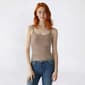 Juniors Derek Heart Scoop Neck Lace Hem Padded Cup Camisole - image 1