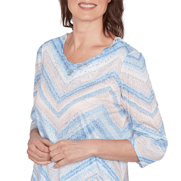 Petite Alfred Dunner St. Augustine Chevron Leopard Blouse
