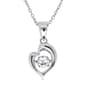 Sterling Silver Cubic Zirconia Dolphin Couple Pendant - image 1