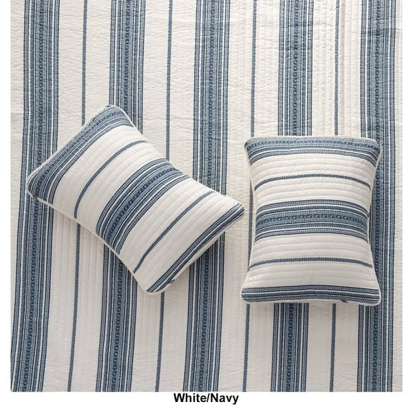 FreshFolds 3pc. Farmhouse Inspired Striped Reversible Quilt Set