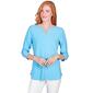 Womens Ruby Rd. Patio Party 3/4 Sleeve Knit Cable Stripe Top - image 1
