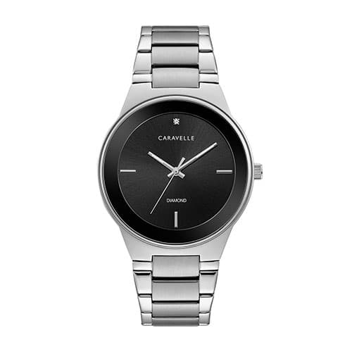 Mens Caravelle Diamond Dial Bracelet Watch - 43D106