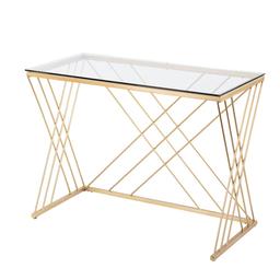 Southern Enterprises Dezby Modern Glass-Top Desk
