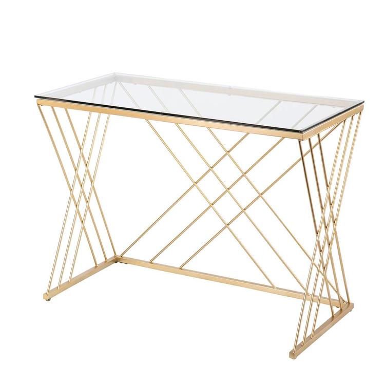 Southern Enterprises Dezby Modern Glass-Top Desk