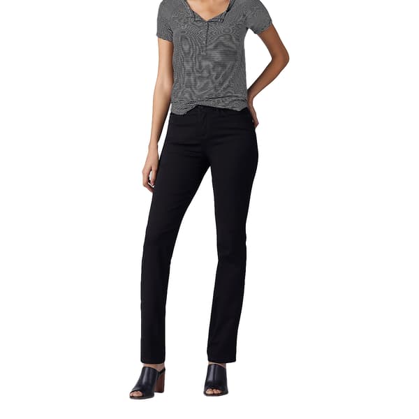 Womens Lee(R) Flex-Motion Straight Leg Jeans - Short