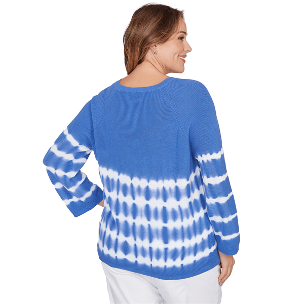 Plus Size Ruby Rd. Set Sail Long Sleeve Tie Dye Raglan Sweater