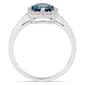 Gemstone Classics&#8482; 10kt. White Gold & Blue Topaz Halo Ring - image 3
