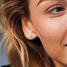 Gemstone Classics™ 2 1/3ctw. Dew Moissanite Halo Earrings