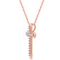 Nova Star® Lab Grown Diamond Rose Gold Plated Latin Cross Pendant - image 2