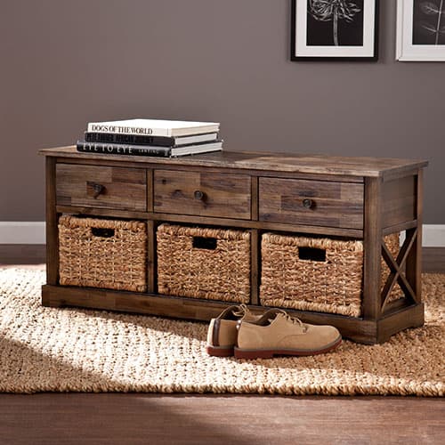 Southern Enterprises Jayton Brown Storage Bench