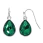 Design Collection Silver & Green Center Teardrop Earrings - image 1