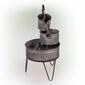 Alpine 3-Tier Stacked Rustic Metal Tub Planter Fountain - image 3