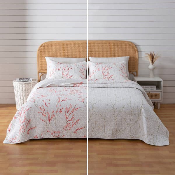 FreshFolds Sakura 3pc. Reversible Cherry Blossom Quilt Set