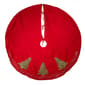 Kurt S. Adler 60in. Red Tree Skirt with Green Embroidered Trees - image 3