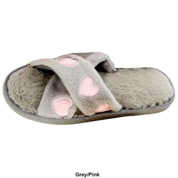 Womens Ella & Joy X-Band w/Heart Slide Slippers