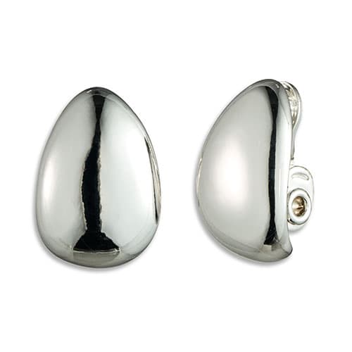 Anne Klein Silver-Tone Clip On Stud Earrings - image 