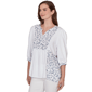 Womens Ruby Rd. French Riviera 3/4 Sleeve Mixed Floral Blouse - image 3
