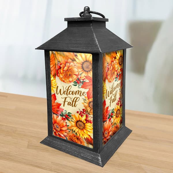 Briarwood Lane Decorative Welcome Fall Flowers Lantern