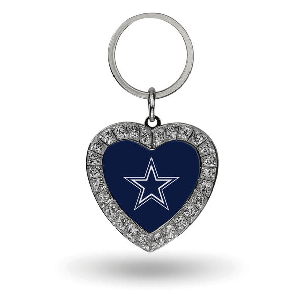 Womens NFL Dallas Cowboys Rhinestone Heart Keyring - image 