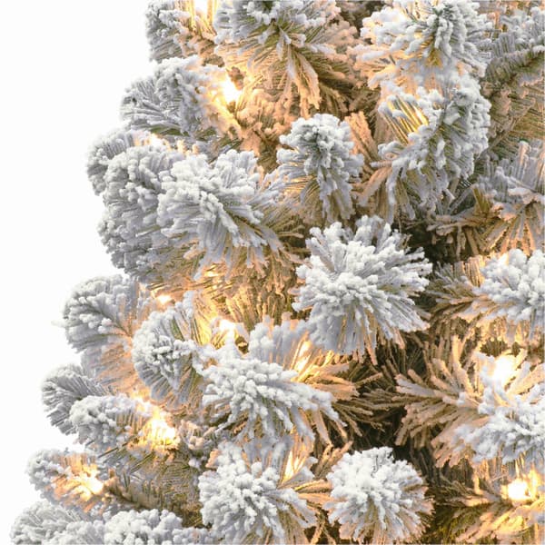 Puleo International 4ft. Pre-Lit Flocked Christmas Tree