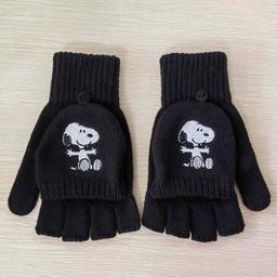 Womens Peanuts Snoopy Fingerless Gloves