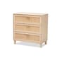Baxton Studio Sebille Light Brown Wood 3-Drawer Storage Chest - image 1