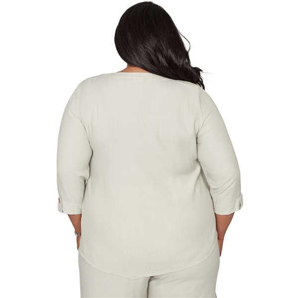 Plus Size Alfred Dunner Vintage Charm Asymmetrical Hem Blouse