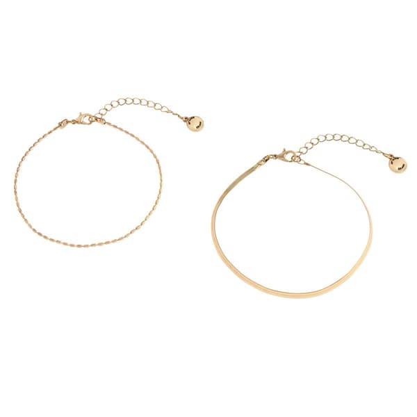 Steve Madden Delicate Gold-Tone Chain Duo Anklet Set