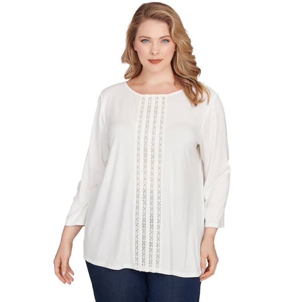 Plus Size Ruby Rd. New Neutrals Embellished Solid Knit Blouse