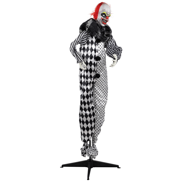 Northlight Animated Glowing Eyes Standing Clown Halloween Décor