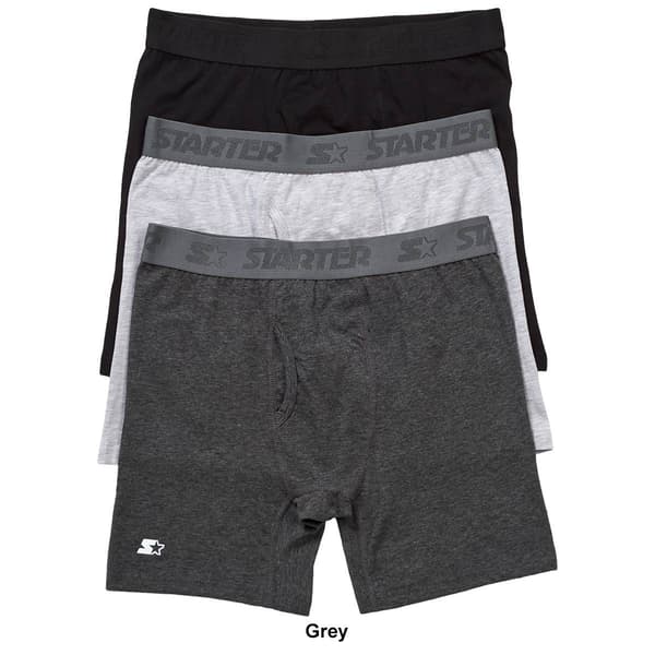 Mens Starter® 3pk. Cotton Stretch Solid Boxer Briefs - image 