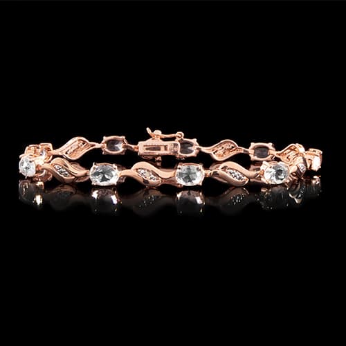 Simulated Morganite Swirl Bracelet